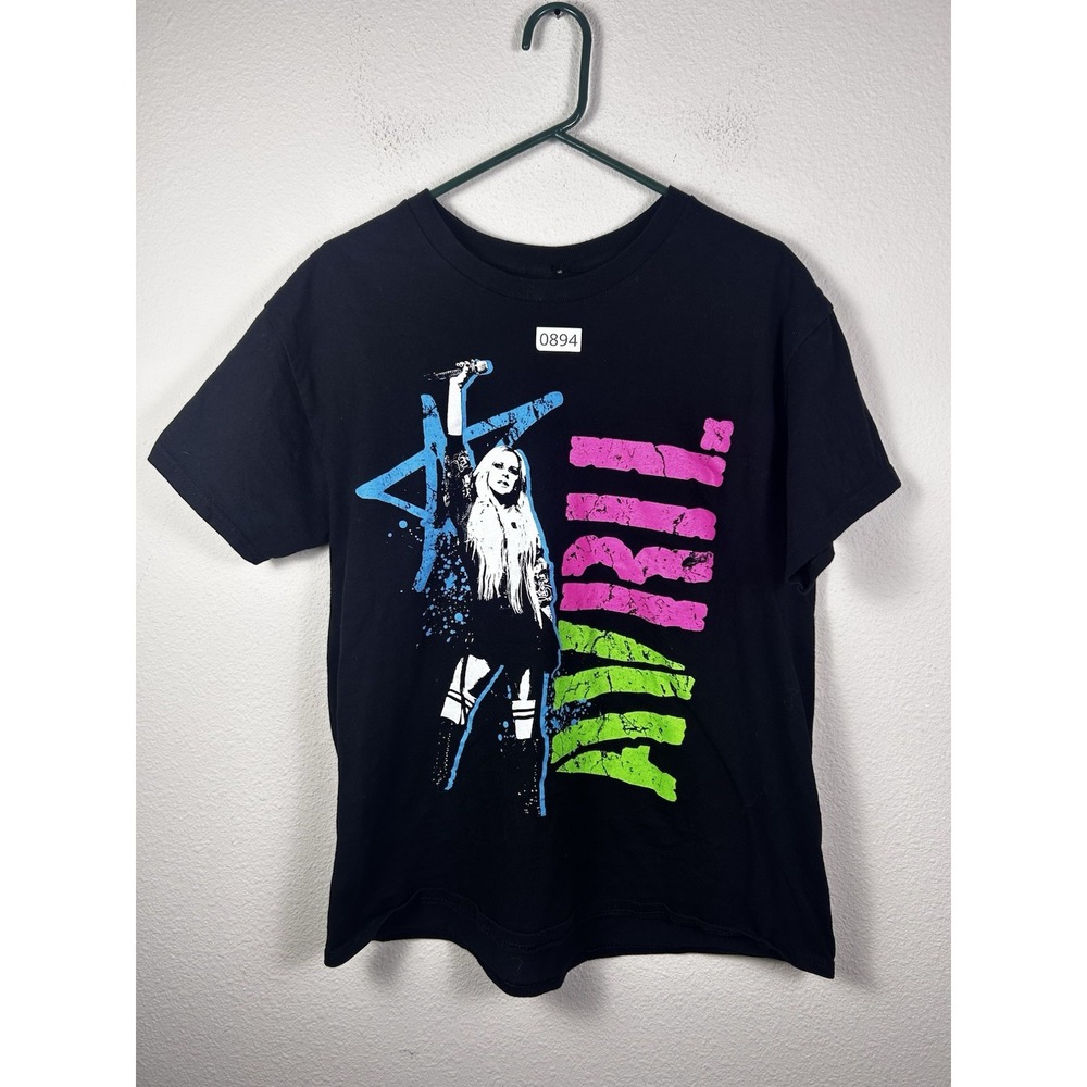 Avril Lavigne Greatest Hits Tour Womens Shirt Top Double Side Graphic Band Sz L - Picture 1 of 6